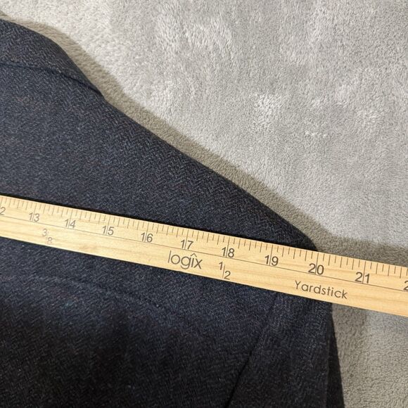 Circle S Western Blazer Sport Coat Navy Blue 46L Rodeo Cowboy Yoke Two Button - Picture 7 of 13